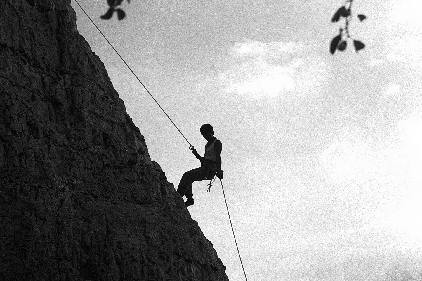 L'alpiniste de Normandie — rappel sur corde